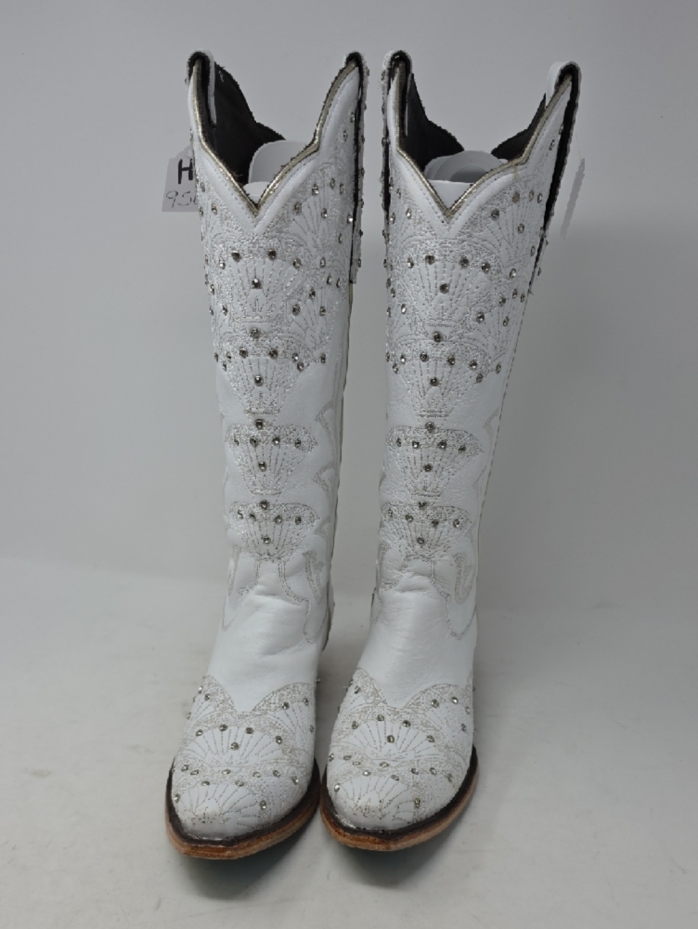 Lane Women's Calypso Leather Western Bridal Boots Snip Toe Size 9.5 - Picture 2 of 6